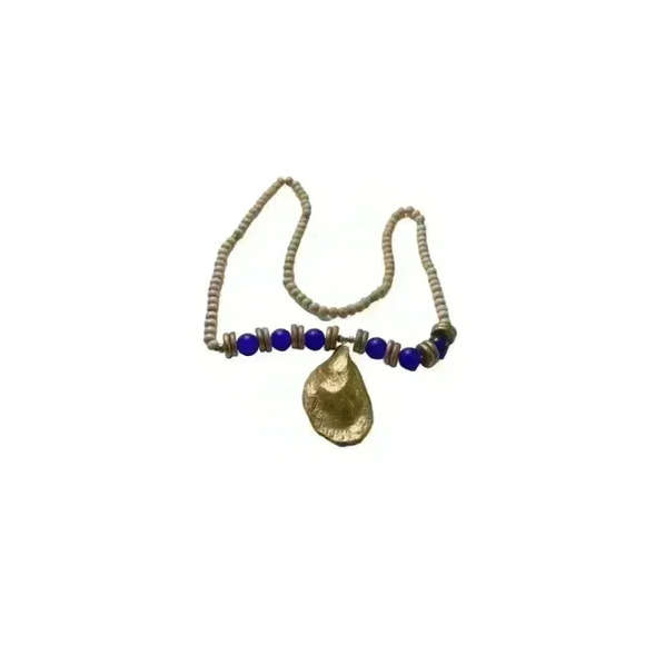 Coastal Genuine Oyster Shell Sea Glass Necklace - Picture 1 of 6